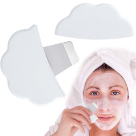 DAZEBRA Manual Face Spatula for Blackhead Removal, Mild Silicone Blackhead Remover Tools with Lid, Skin Deep Cleaning Scraper for Oily Dry Skin- White