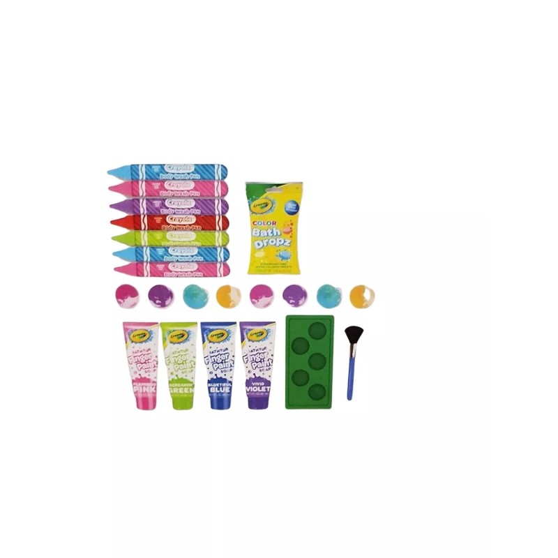 Crayola Bath Activity Bucket 30Pc Bath Bombs Finger Paint Soaps