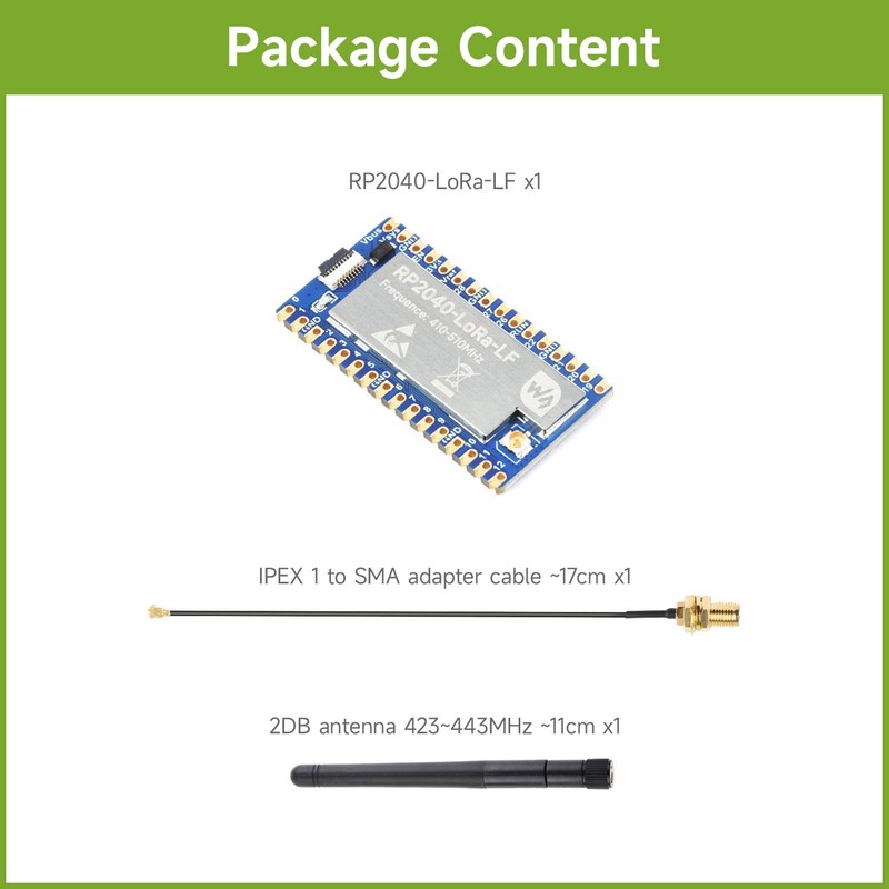 Waveshare RP2040-LoRa Development Board, Integrates SX1262 RF Chip, Long-Range Communication,