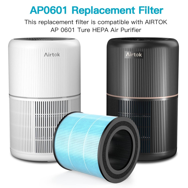 AIRTOK Air Purifier AP0601 Replacement Filters, 4-IN-1 High-efficiency HEPA Filter.