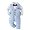 Boarnseorl - Conjunto de pantalones para bebé y niño, Azul+blanco,