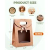 CYGYINT 50Pcs Brown Gift Bags with Clear Window 4.7''x2.4''x6.2'' Variety