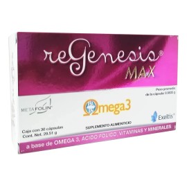 Regenesis Max Omega 3 Metafolin Caja Con 30 Cápsulas .867g