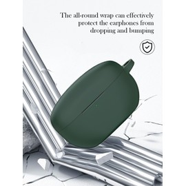 Case for Sony WF-1000XM5 Wf Xm5 Wireless Noise Cancelling Earbud,Soft Protective,BOVUGAC Silicone Case Cover with Keychain & Cleaning Kit & Lanyard for Sony Wf Xm5 Earbuds-Green