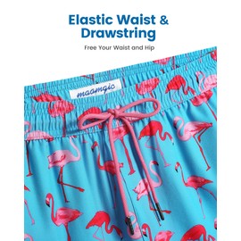 MaaMgic Mens Swim Trunks with Compression Liner 2 in 1 Swimming Shorts Stretch 5.5" Quick Dry Bathing Suits