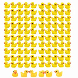 Mini Resin Ducks Decorations,125Pcs Cute Resin Ducks Miniature Colorful Tiny Duck,Accessories DIY Charms for Crafts Party Supplies Desk Room Home Decoration（Yellow）