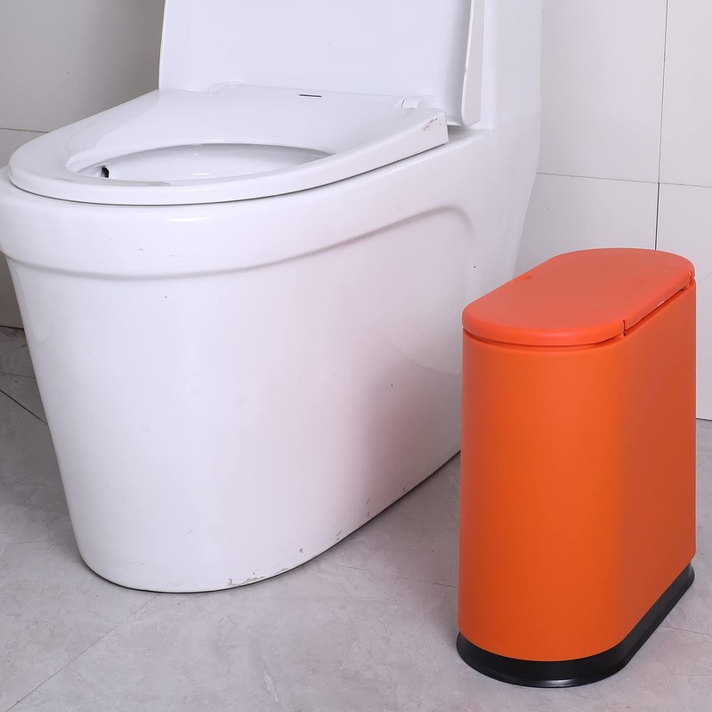 Sooyee 10 Liter Rectangular Plastic Trash Can Wastebasket with Press
