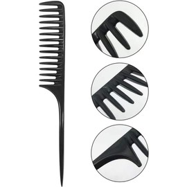 Wide Tooth Comb Detangling Hair Brush, Suitable for all Kinds of Hair (Black, One size)