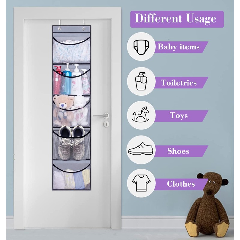 MISSLO 2 Pack Over the Door Storage Hanging Organiser with