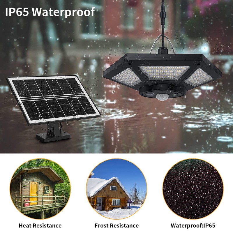Aqonsie Solar Shed Light Indoor Outdoor Solar Powered Pendant Daytime