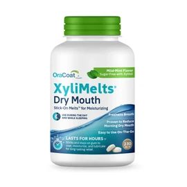 Oracoat XyliMelts for Dry Mouth Night Time or Day - Moisturizing Dry Mouth Adhering Discs, Sugar Free with Xylitol, 230 Count, Mild- Mint Flavor, 8-Hour Relief