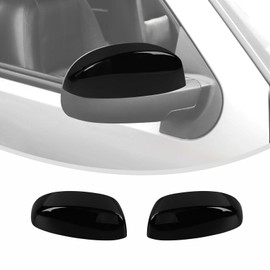Linskip Driver and Passenger Side Mirror Covers Compatible with Chevy Silverado Avalanche Suburban Tahoe & GMC Sierra Yukon & Escalade 2007-2014, Top Half Mirror Bezel Caps(Black)
