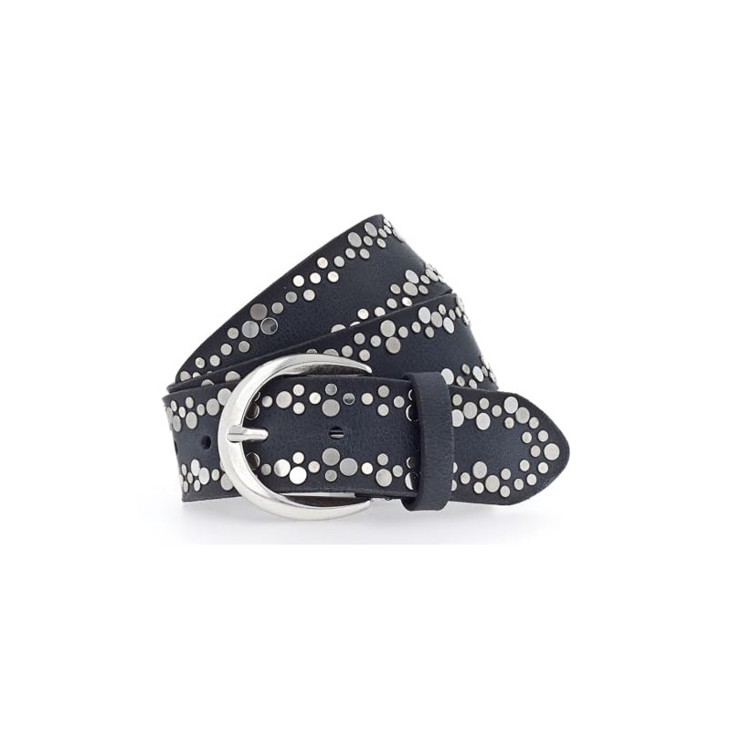 Vanzetti Women's Leather Belt Navy 40 mm with Airbrush Edges