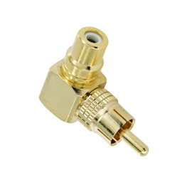 Right Angle RCA Adaptor Plug Male to Female 90 Degrees Gold Plated Home Theatre