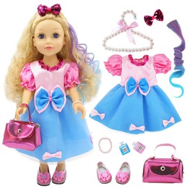 18 Inch Doll Clothes and Accessories (Doll Not Included) (Blue Princess)