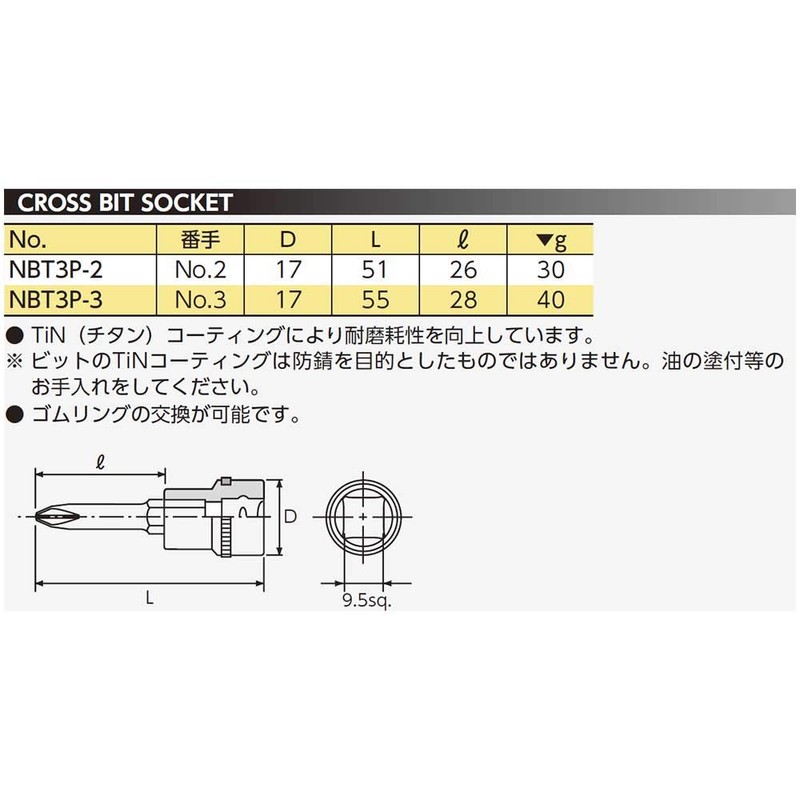 Nepros 3/8"sq. Closs Bit Socket Wrench