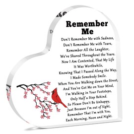 Sympathy Plaque Memorial Gifts for Loss of Father Mother Bereavement Gifts for Loss of Family Friends Husband Wife Condolence Grieving Keepsake for Mom Dad Grandma Grandpa Heart Shaped Acrylic Plaque