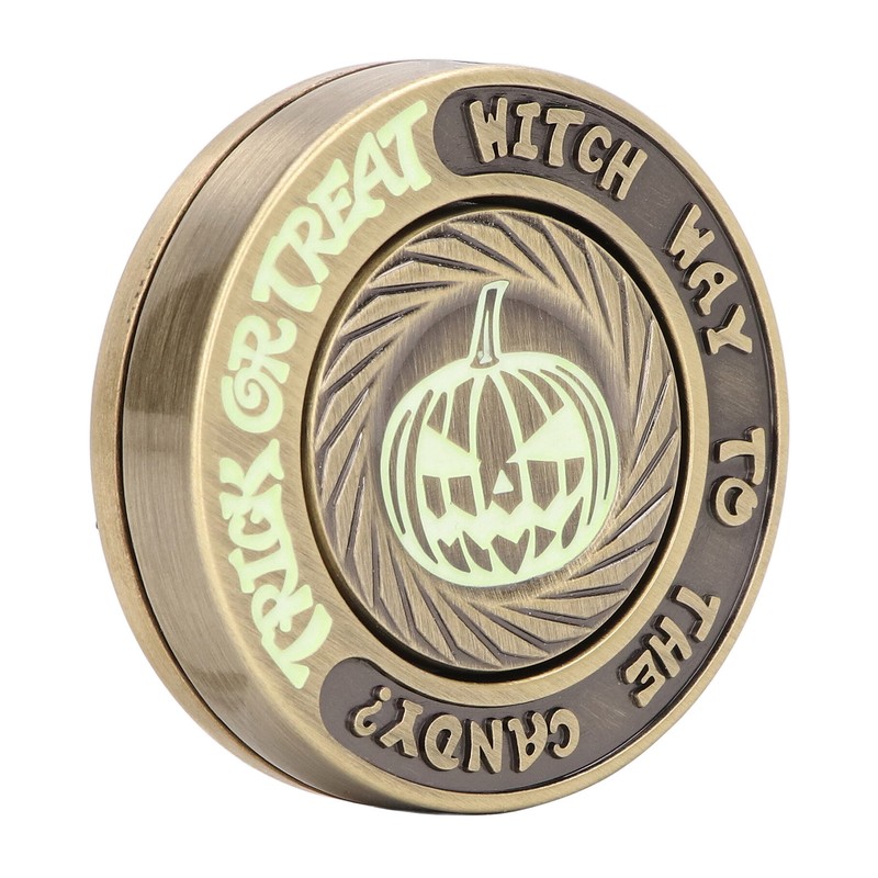 Slider Haptic Coin Anti Stress Luminous Pumpkin Pattern Exquisite Magnetic