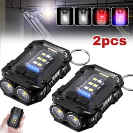 Rechargeable Mini EDC Keychain Flashlight Compact Pocket COB Led Night Light USA