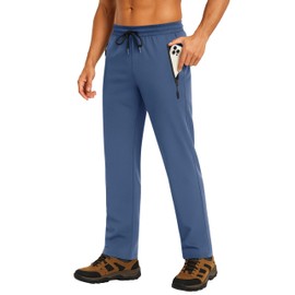 Forik Men's Lightweight Sweatpants Pants Hiking Quick-Drying Waterproof Workout Athletic Joggers with Pockets Bluegrey