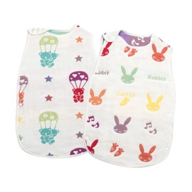 KaWaii Baby Wearable Blanket Sleep Sack Double 100% Muslin Jacquard Cotton Warm and Comfy Baby Sleeping Bag (M) 6-12 Months, Pack of 2
