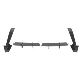 IKON MOTORSPORTS Rear Diffuser, Compatible with 2018-2021 Ford Mustang EcoBoost, Gloss Black ABS Plastic Shark Fin Rear Bumper Valance Spoiler, Air Dam Chin Splitter Molding 4PCS