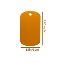 Aluminium Engraving Blanks Aluminium Rectangle Blank Tags Stamping Blanks Engraving Blanks Dog Tag 25 Pack (Orange)