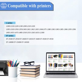 SHUOLEI 664 T664 Ink Compatible with Epson T664 Refill Ink Bottles Work with EcoTank ET-2650 ET-2500 ET-2550 ET-2600 ET-4500 ET-14000 L100 L110 L120 L200 L210 L300 L350 L355 L550 L555 Printer(5-Pack)