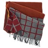 Wool Scarf Men's Winter Scarf Checked Orange Grey 100% Wool,