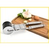 Adjustable Stainless Steel Pizza Cutter with Twin Handles for Easy