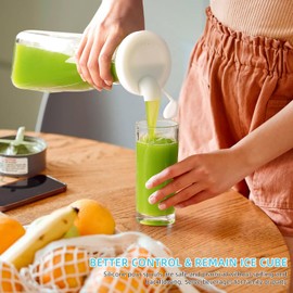 Ritayedet 2 Pack 35 Oz Square Glass Carafe with 4 Lids and 2 Silicone Pour Spouts! Glass Water Pitchers for Fridge - Beverage Dispensers for Tea, Beverage, Milk, Cold Brew and Mimosa Bar