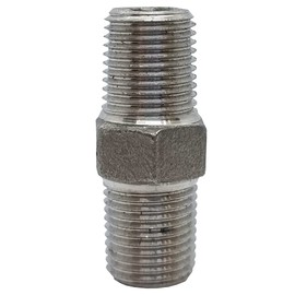 AF Hydro Stainless Steel SS316 Hex Nipple Pipe Fitting, 2 1/2''NPT Male Thread, Pressure Rating up to 150 PSI, Class 150 Connector Adapter
