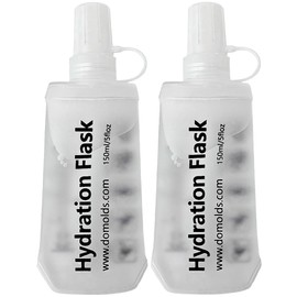 TACVEL 2 Pack 150ml/5 oz Soft Flask, Flexible TPU Soft Water Flask for Running Vest, BPA-Free Hydration Flask for Running, Hiking, Cycling, Climbing-White