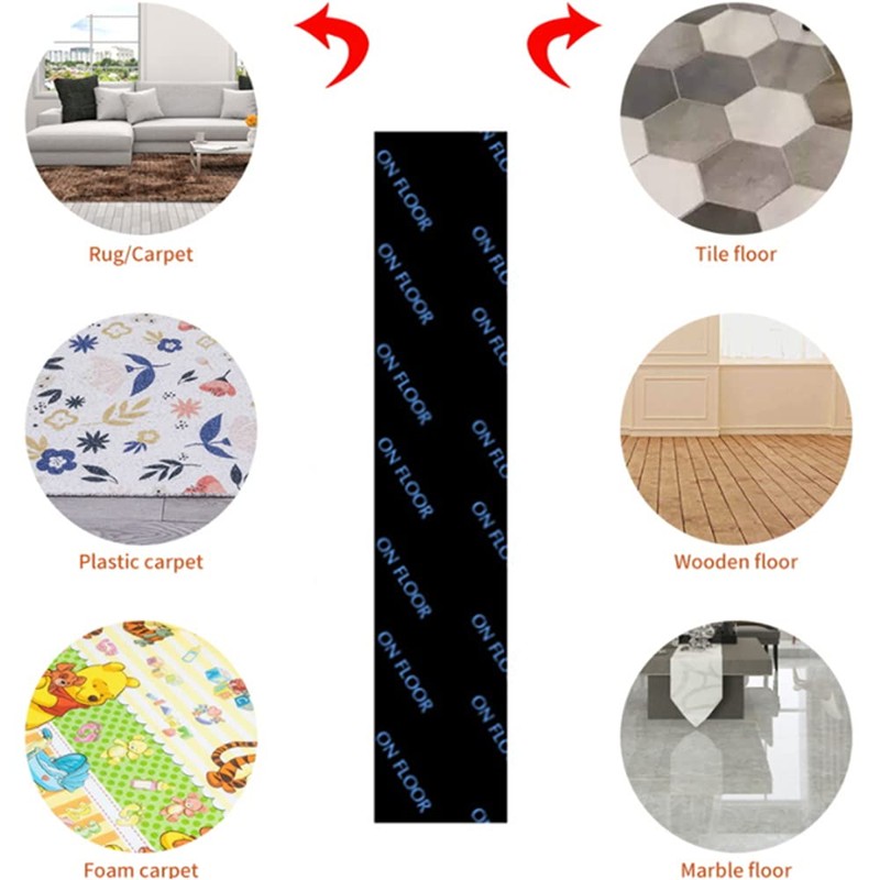 16PCS Reusable Rug Grippers, Rectangle Wooden Floor Anti-Slip Rug Underlay