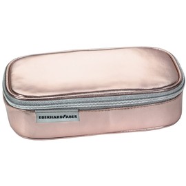 Eberhard Faber 577424 Jumbo Pencil Case in Rose Gold, Pen Case with Zip, Main Compartment and Inner Flap with Pen Loops and Triangle Holder, for Preschool and School