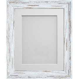 Frame Company Lynton Driftwood Photo Frame with White Mount, 9x7 for 7x5 inch, fitted with perspex