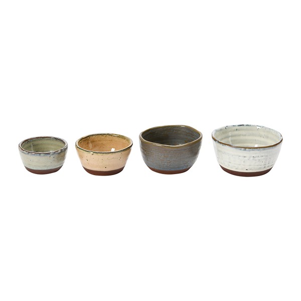 Creative Co-Op Stoneware Reactive Glaze Finish, Set of 4 Bowl, Multicolored, 4