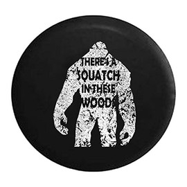 Pike Outdoors Spare Tire Cover Distressed Sasquatch - There's a Squatch in These Woods Bigfoot Yeti 33 Inch