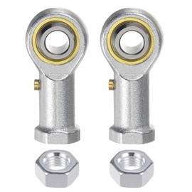 sourcing map 2pcs PHSB5 Female Rod End Bearing 5/16 Inch Bore and 5/16-24 Right Hand Thread, Self-Lubricating Joint Rod Ends, Includes Jam Nut