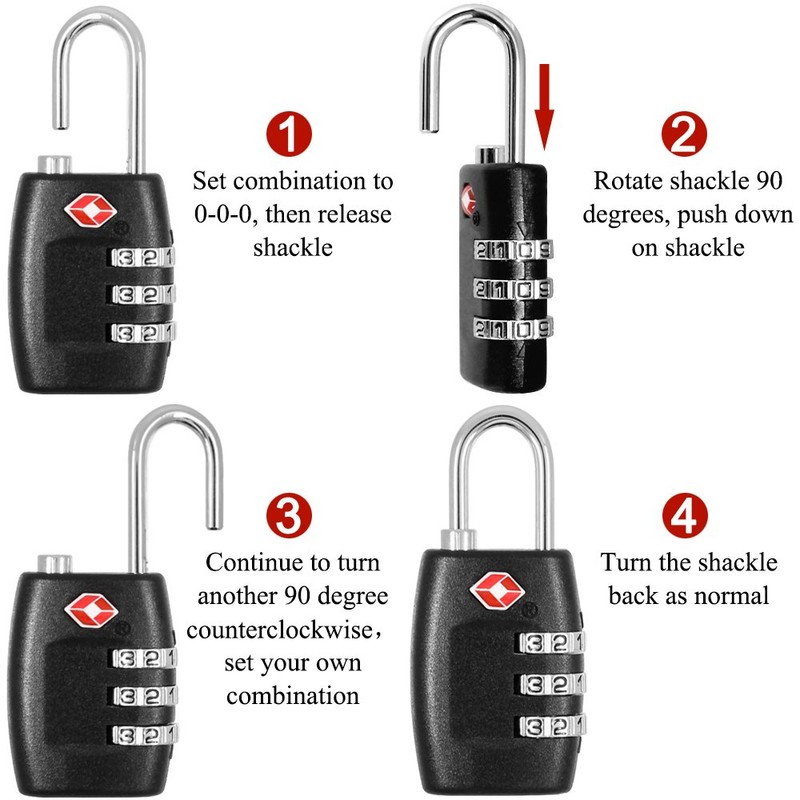 DanziX TSA Approved Lock and 4 Colors Stainless Steel Safety