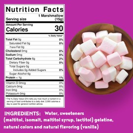 La Nouba Sugar-Free Marshmallows – 6 Bags – 2.7 oz. – Low Calorie, Low Carb, Fat-Free and Gluten Free Snack – Traditional Delicious Taste – All Natural and Healthy Marshmallows