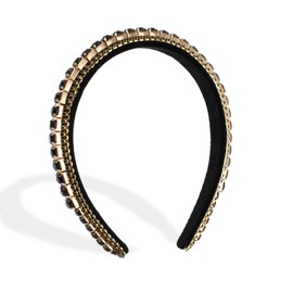 VOCOSTE Rhinestone Headband, Decor Hairbands for Women, Hair Accessories for Weddings Daily Wear Birthday Parties, Black