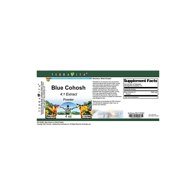 Blue Cohosh 4:1 Extract Powder (4 oz, ZIN: 522983)