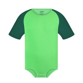 Landofgenie Men's Bodysuit Pyjamas Botton Crotch Top Shirt Raglan Sleeves Onesie Rompers for Men Multicoloured, Green