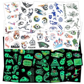 ZYEKIU 20 Sheets of Tattoos for Children, Tattoos, Children's Tattoos, Football Gifts, Boys Tattoos, Skin-friendly for Boys and Girls, Party Bags, Children's Birthday Party Accessories