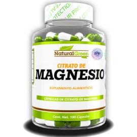 Citrato de Magnesio Natural Green 500mg - 100 Cápsulas Veganas Sin Gluten