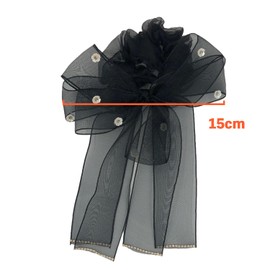 MOE2HUO Women's Scrunchie, Hair Accessory, Cute Bowknot, Stylish, Gauze, Headdress, Cosplay, Cute, Party, Cute, Stylish, Gift, Wedding, Graduation Ceremonies, Examinations, Ceremonies (4 Black)
