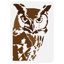 FINGERINSPIRE Watching Owl Painting Stencil 21x29.7cm Plastic PET Owl Pattern Stencil for Painting Hollowed Watching Bird Drawing Template Decorative Animal Theme Stencil for DIY Handwork