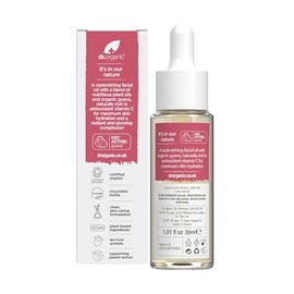 Dr. Organic Guava Vitamin C Moisture Boosting Oil | Hydrating & Brightening for Dull, Dehydrated Skin, With Tropical Guava Extract, 100% Natural Origi
