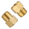 [2-Pack] APLWY 1/2" Female NPT x 1/2" Male NPT Brass